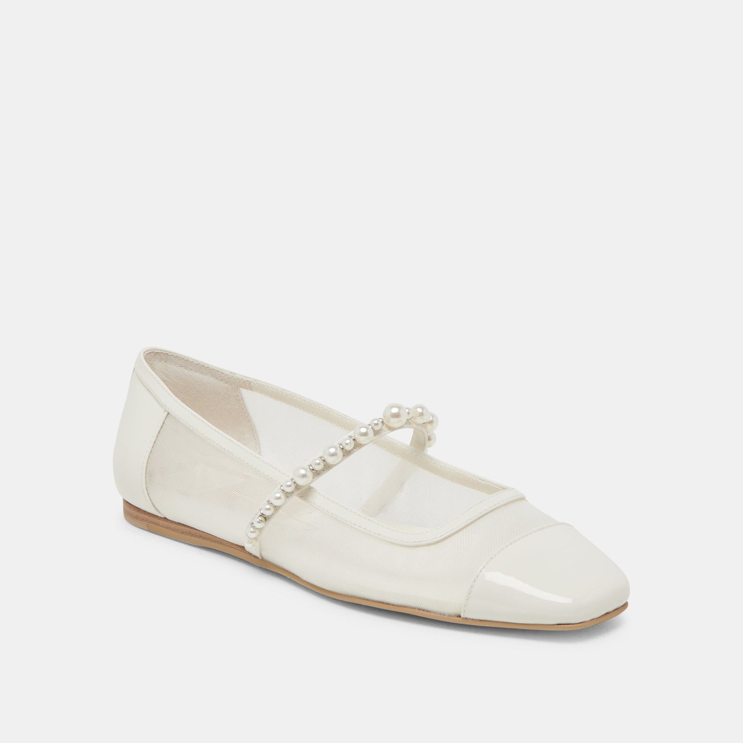 ROLLIN PEARL BALLET FLATS WHITE MESH - Dolce Vita
