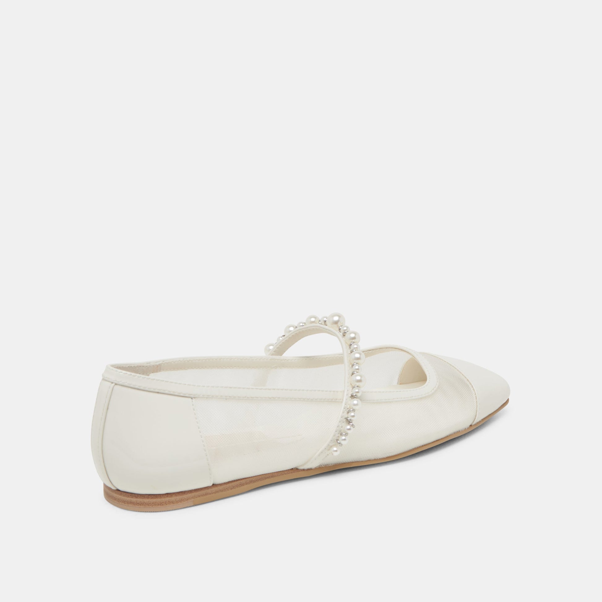 ROLLIN PEARL BALLET FLATS WHITE MESH - Dolce Vita