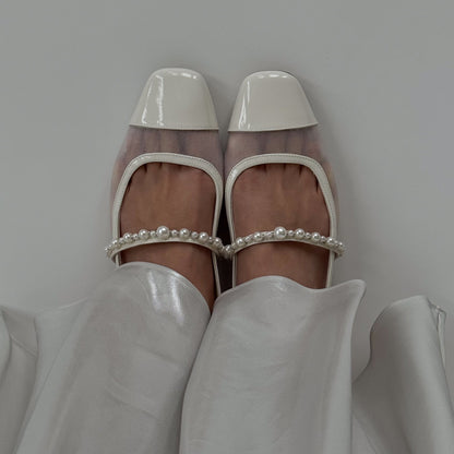 ROLLIN PEARL BALLET FLATS WHITE MESH - Dolce Vita