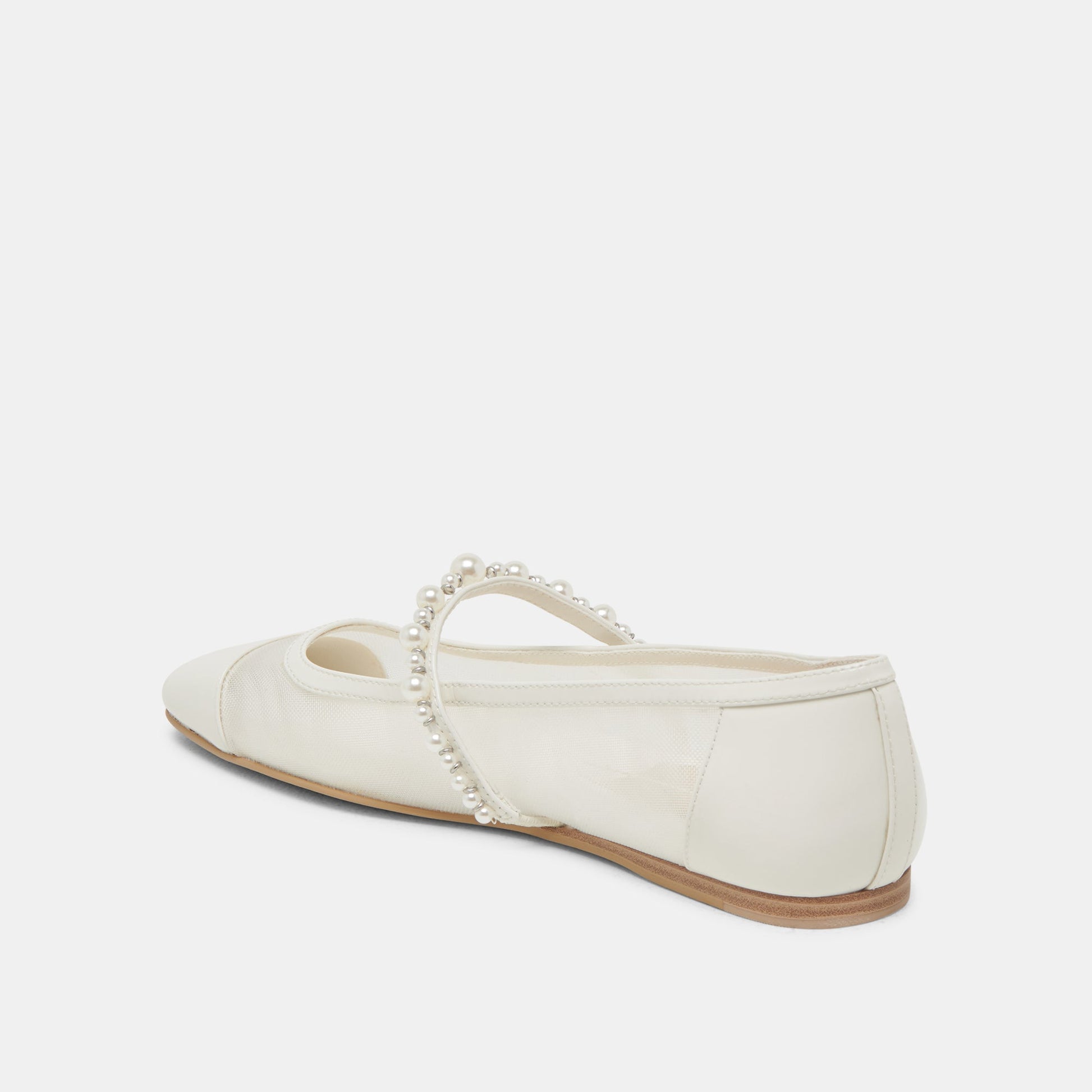 ROLLIN PEARL BALLET FLATS WHITE MESH - Dolce Vita