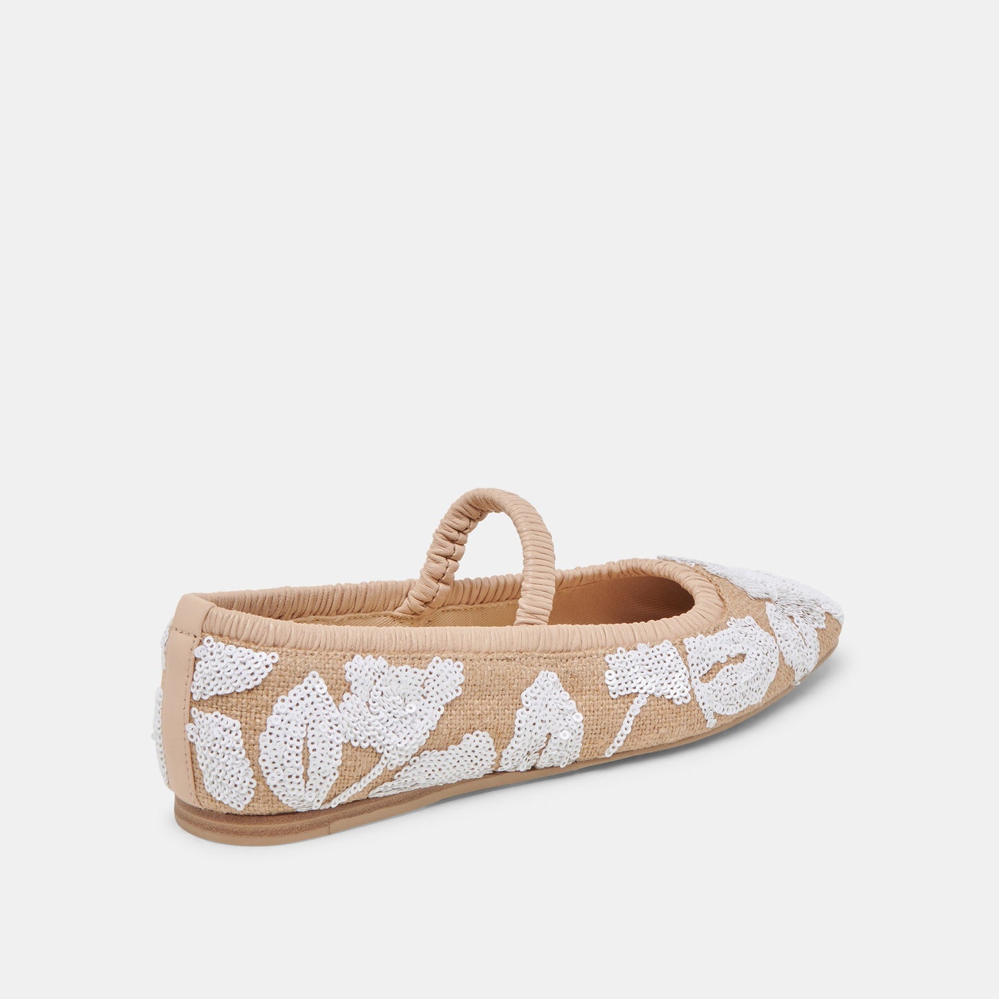 RHODIE BALLET FLATS NATURAL MULTI FLORAL SEQUIN - Dolce Vita