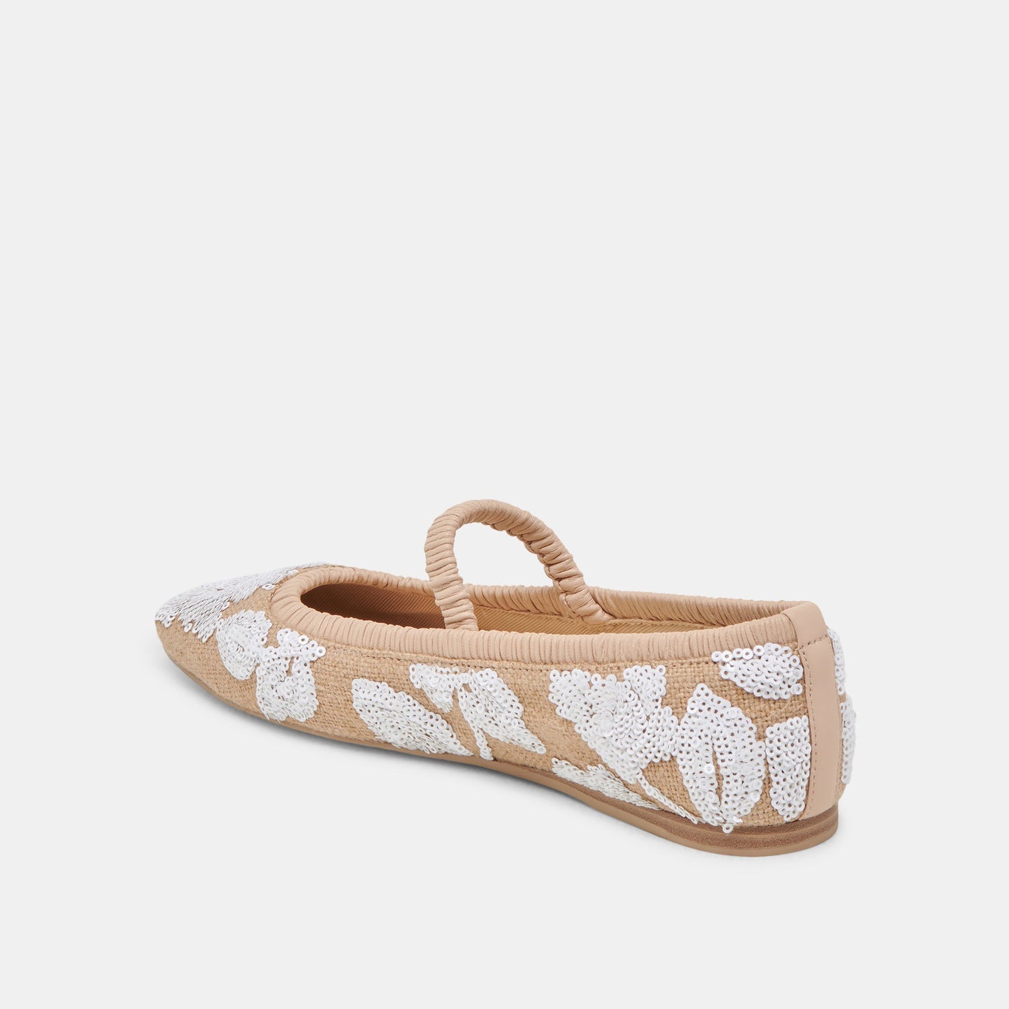 RHODIE BALLET FLATS NATURAL MULTI FLORAL SEQUIN - Dolce Vita