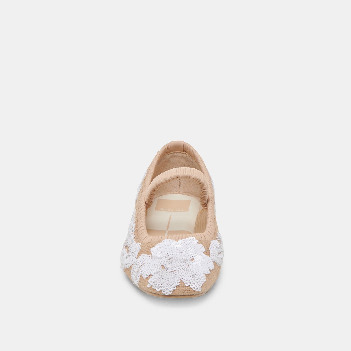 RHODIE BALLET FLATS NATURAL MULTI FLORAL SEQUIN - Dolce Vita