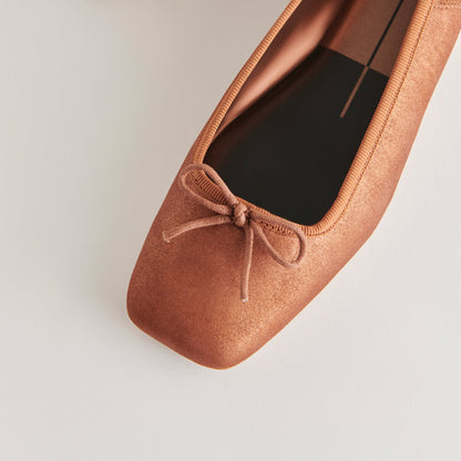 ANISA Ballet Flats Copper Metallic Suede - Dolce Vita