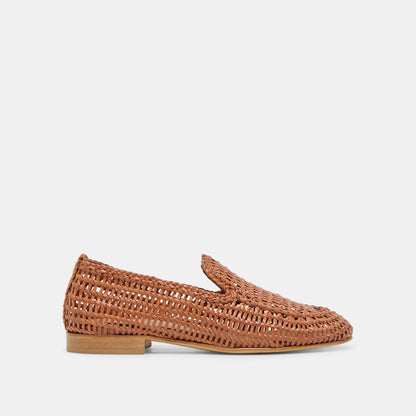 Armond Cognac Woven Leather Flats - Dolce Vita