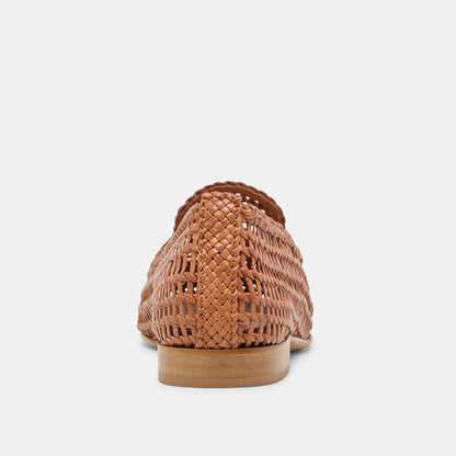 Armond Cognac Woven Leather Flats - Dolce Vita