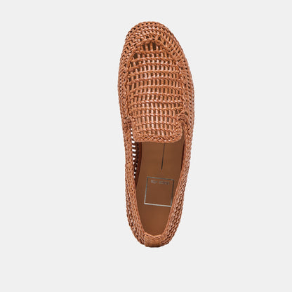 Armond Cognac Woven Leather Flats - Dolce Vita