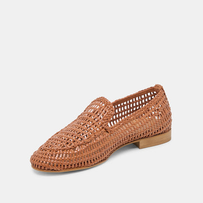 Armond Cognac Woven Leather Flats - Dolce Vita