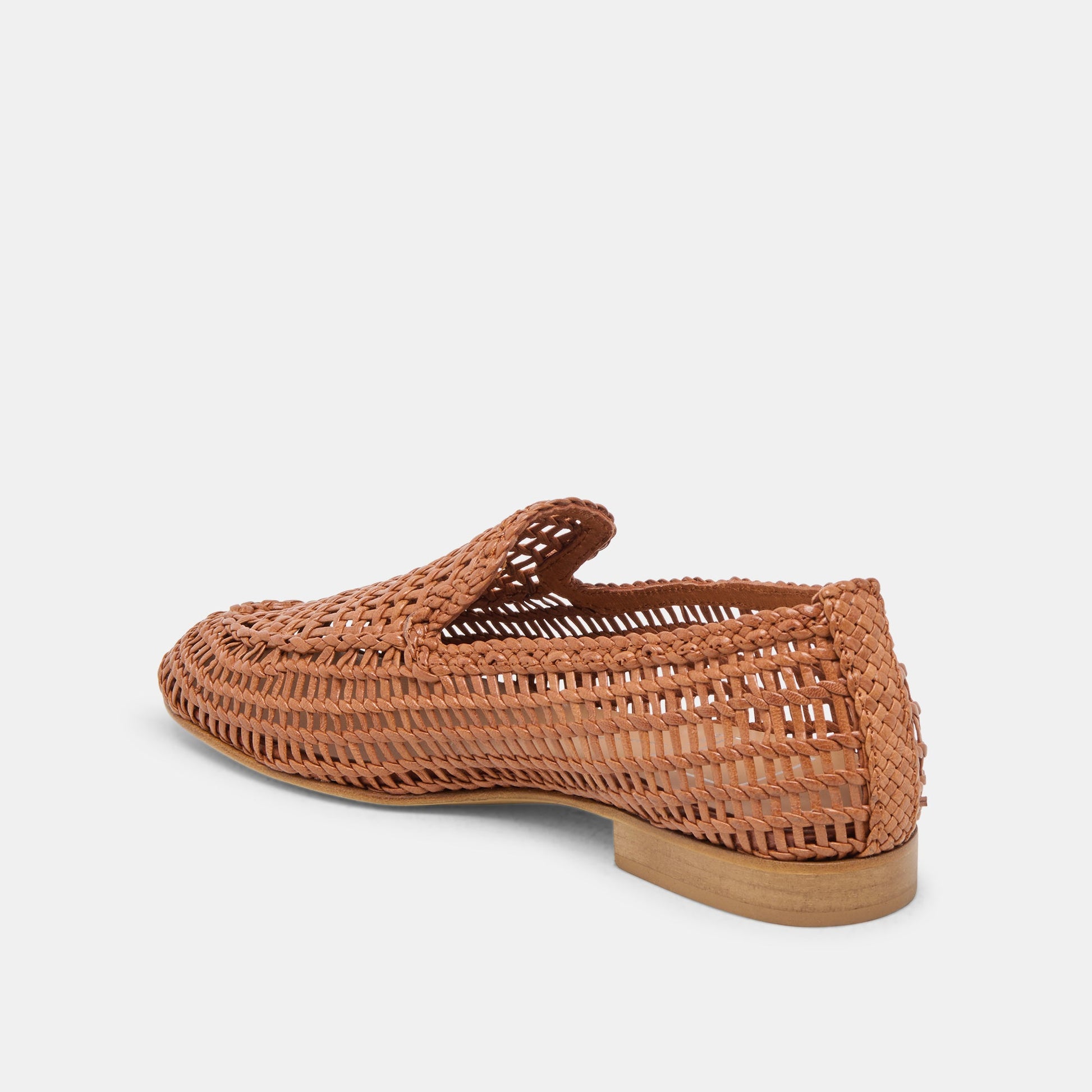 Armond Cognac Woven Leather Flats - Dolce Vita
