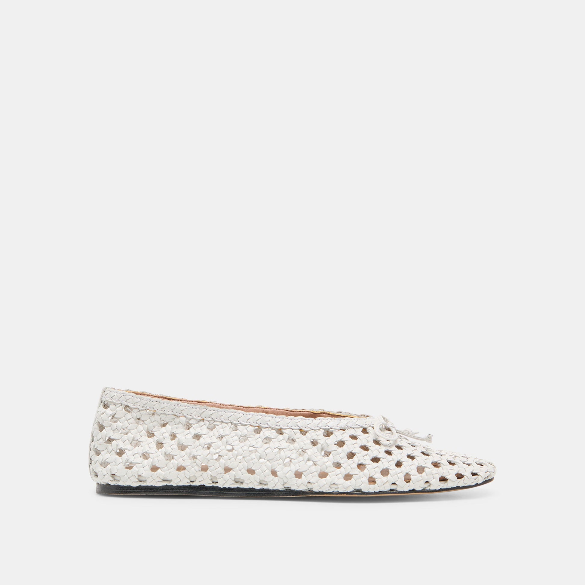Edda Bone Woven Leather Ballet Flats - Dolce Vita