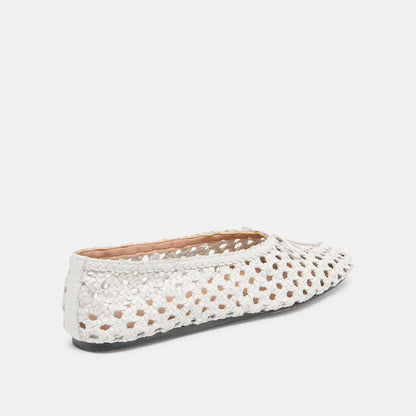 Edda Bone Woven Leather Ballet Flats - Dolce Vita