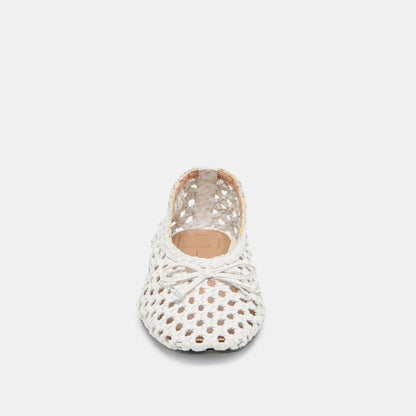 Edda Bone Woven Leather Ballet Flats - Dolce Vita