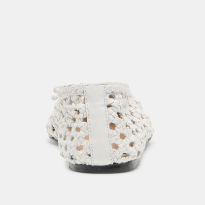 Edda Bone Woven Leather Ballet Flats - Dolce Vita