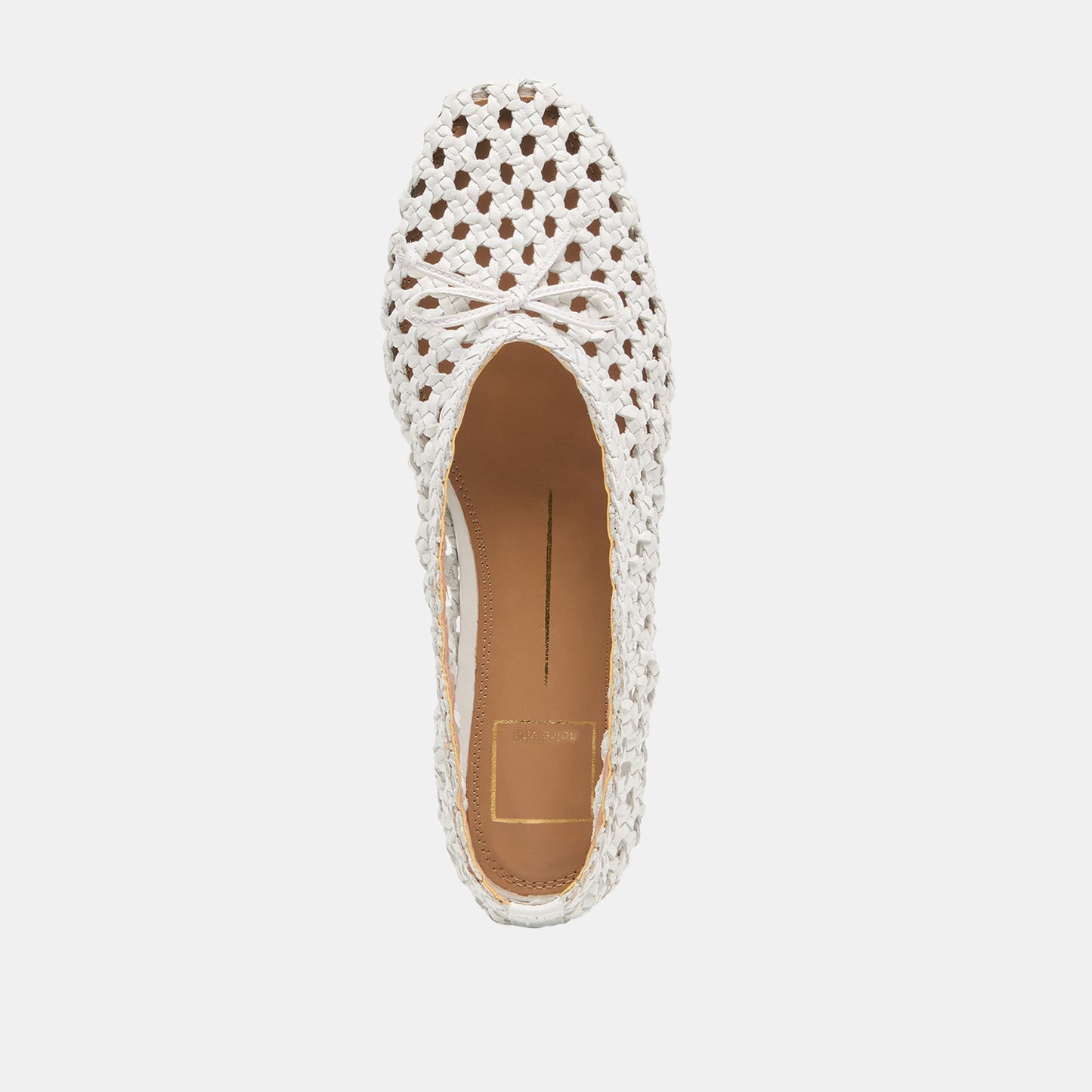 Edda Bone Woven Leather Ballet Flats - Dolce Vita