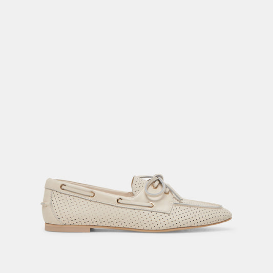 LAKIN LOAFERS IVORY PERFORATED LEATHER - Dolce Vita