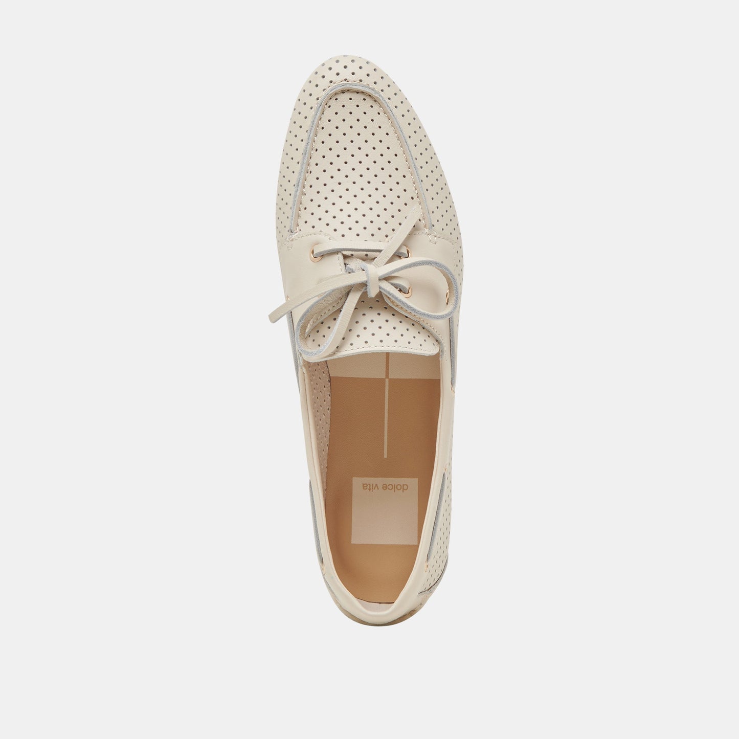 LAKIN LOAFERS IVORY PERFORATED LEATHER - Dolce Vita
