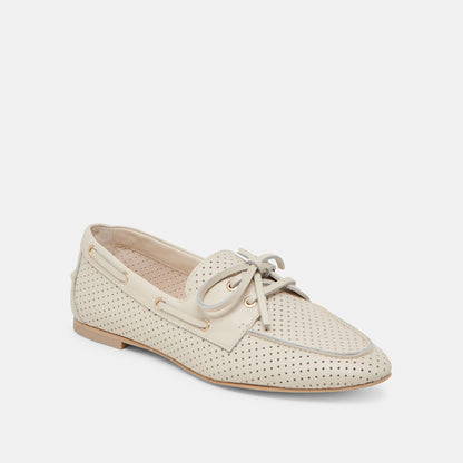 LAKIN LOAFERS IVORY PERFORATED LEATHER - Dolce Vita