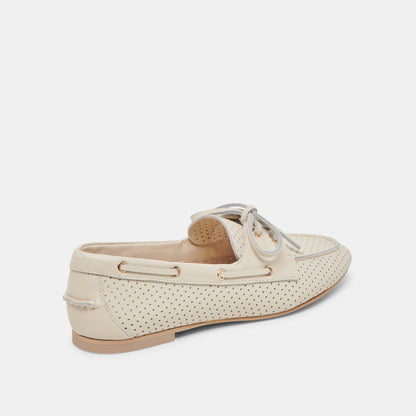 LAKIN LOAFERS IVORY PERFORATED LEATHER - Dolce Vita