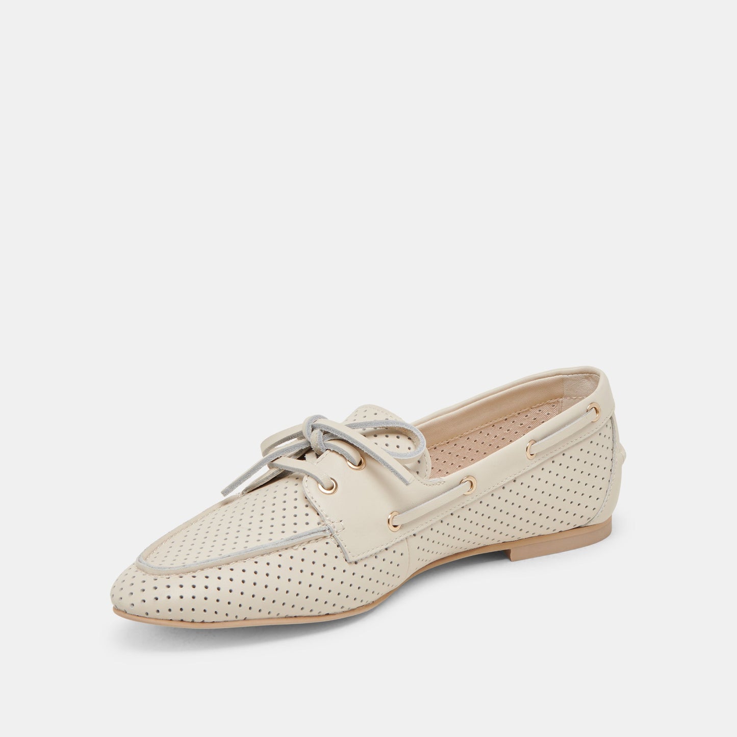 LAKIN LOAFERS IVORY PERFORATED LEATHER - Dolce Vita