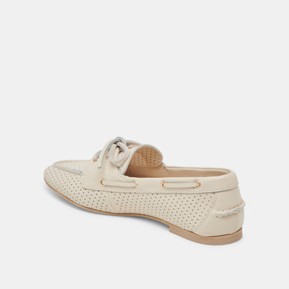 LAKIN LOAFERS IVORY PERFORATED LEATHER - Dolce Vita