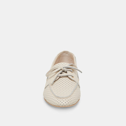 LAKIN LOAFERS IVORY PERFORATED LEATHER - Dolce Vita