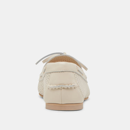 LAKIN LOAFERS IVORY PERFORATED LEATHER - Dolce Vita