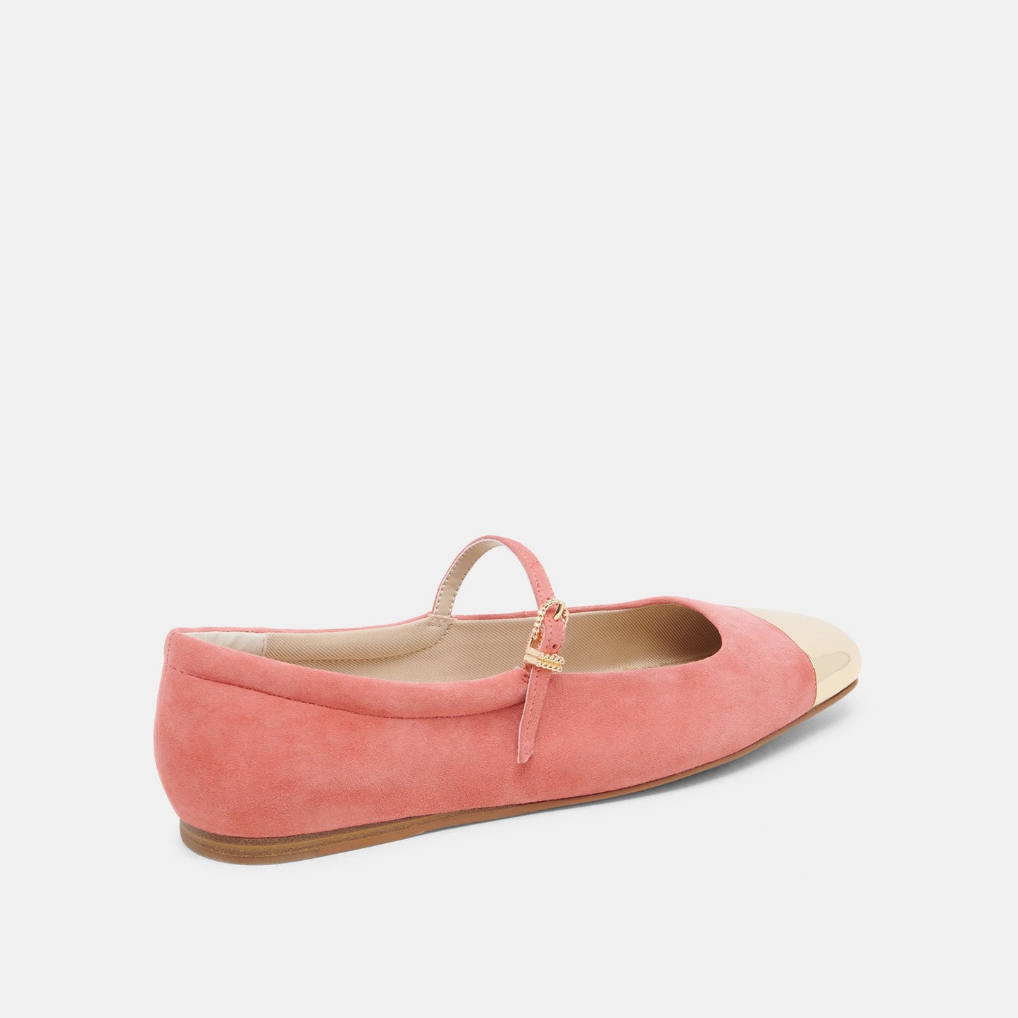 REYES TOE CAP BALLET FLATS CORAL SUEDE - Dolce Vita