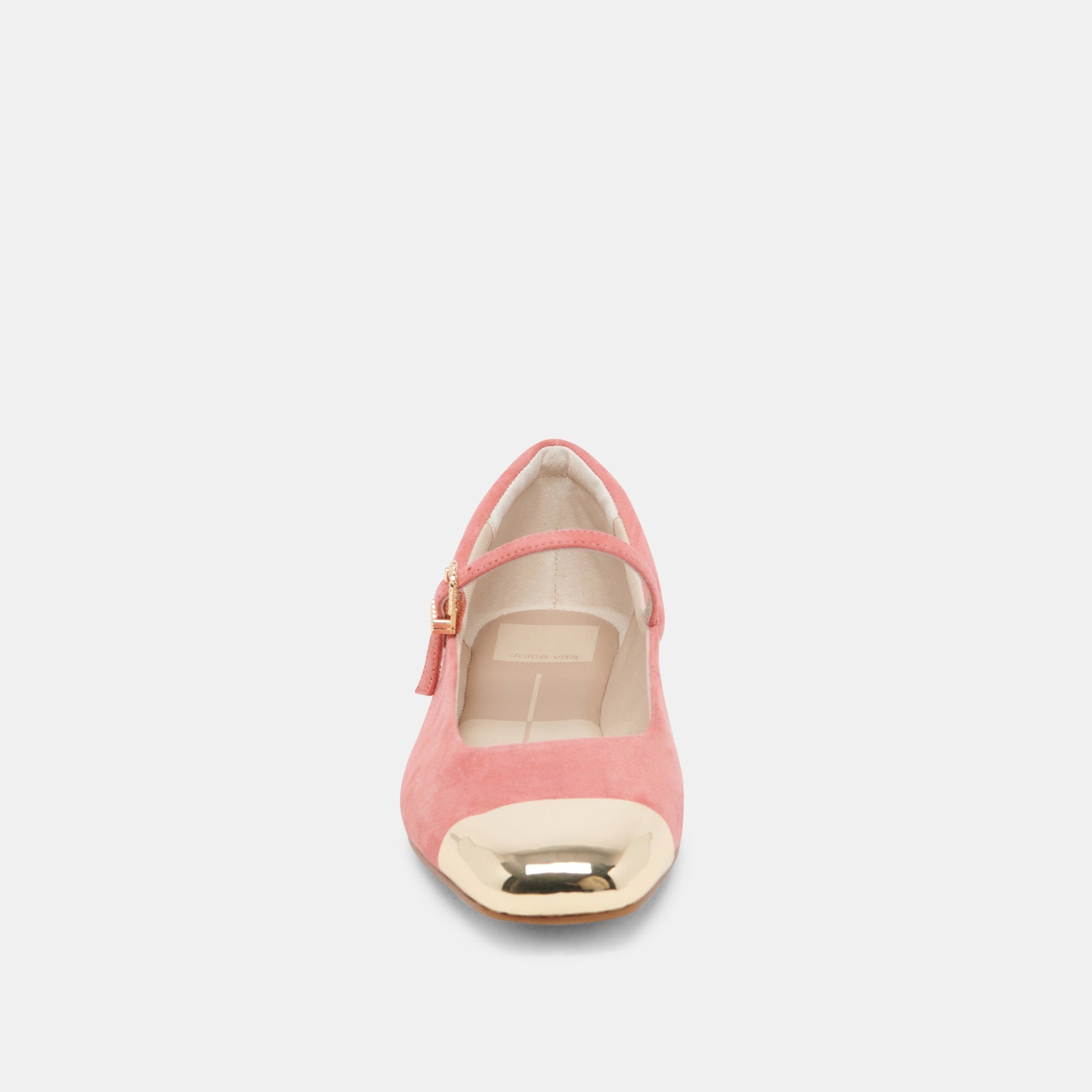 REYES TOE CAP BALLET FLATS CORAL SUEDE - Dolce Vita