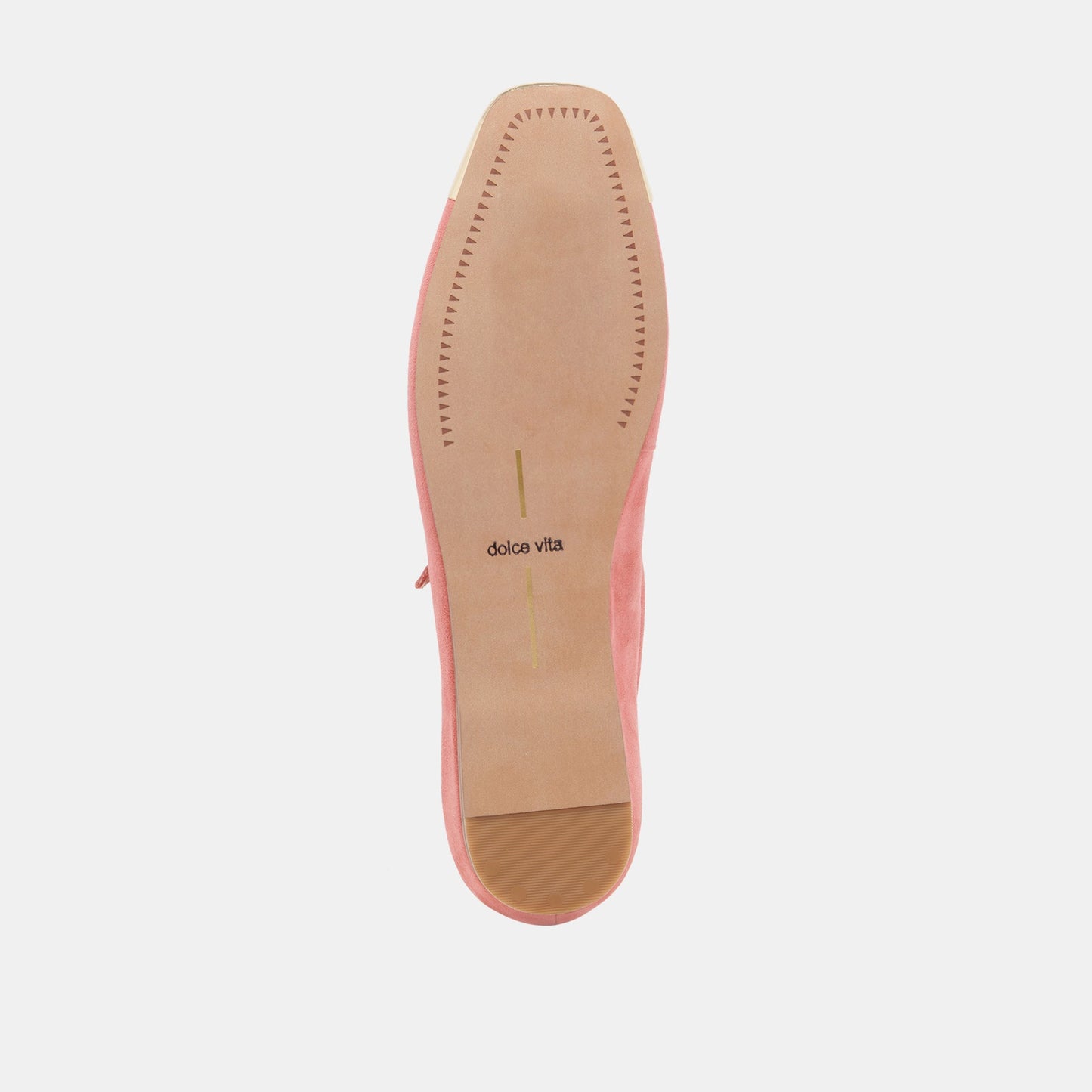REYES TOE CAP BALLET FLATS CORAL SUEDE - Dolce Vita
