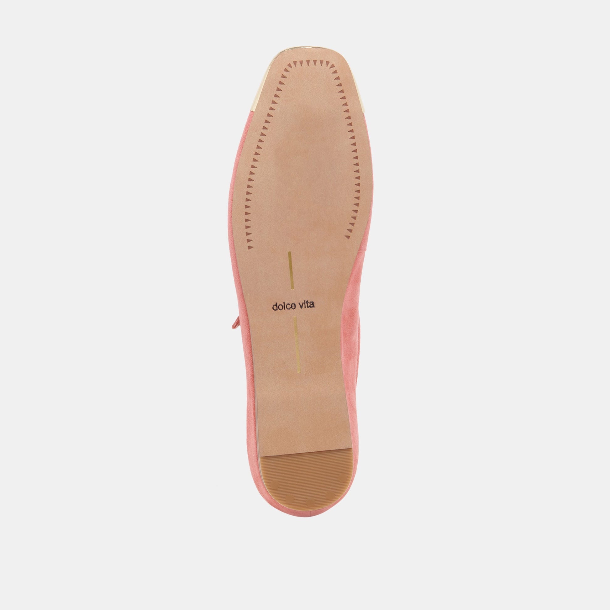 REYES TOE CAP BALLET FLATS CORAL SUEDE - Dolce Vita
