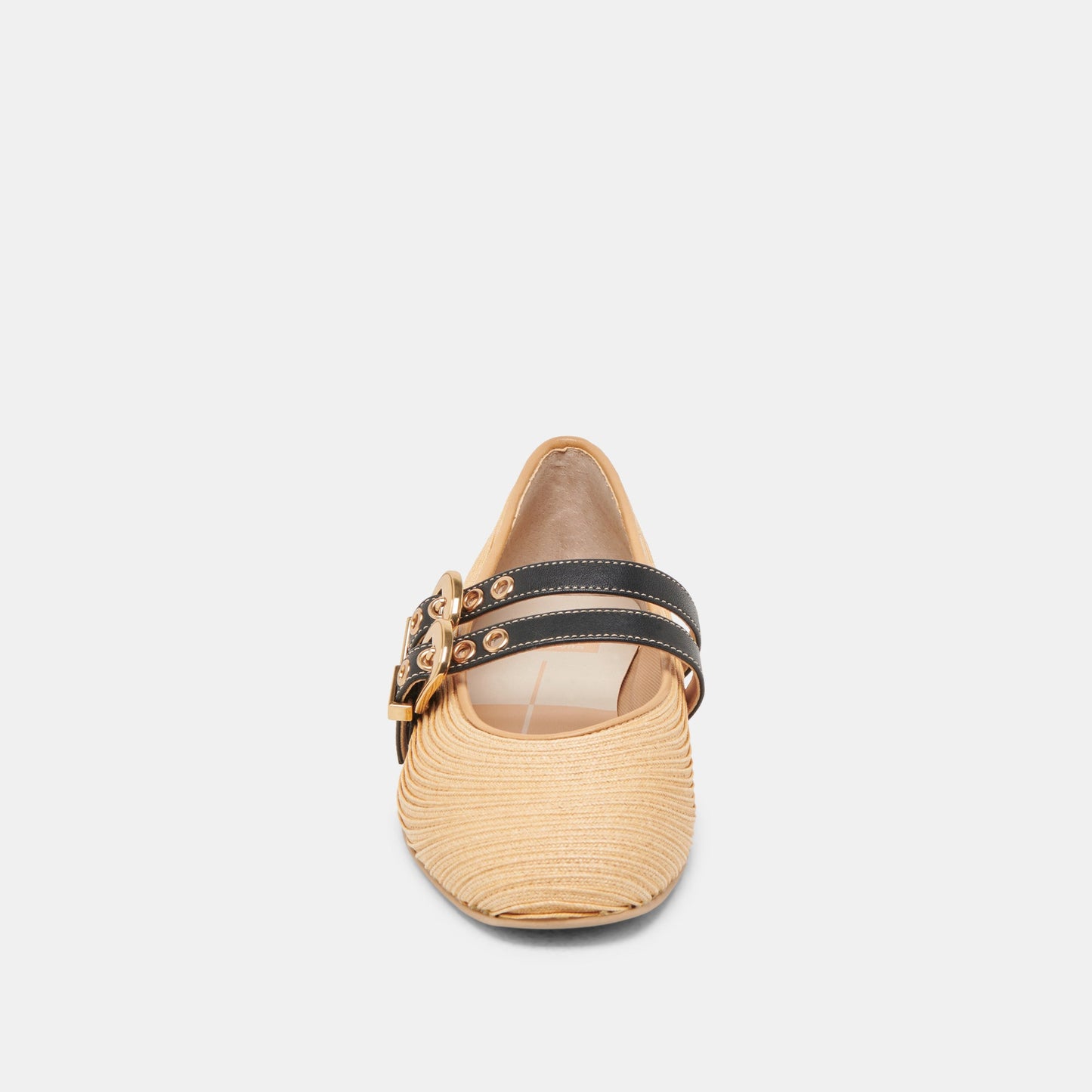 BAYLEE WIDE BALLET FLATS NATURAL RAFFIA - Dolce Vita