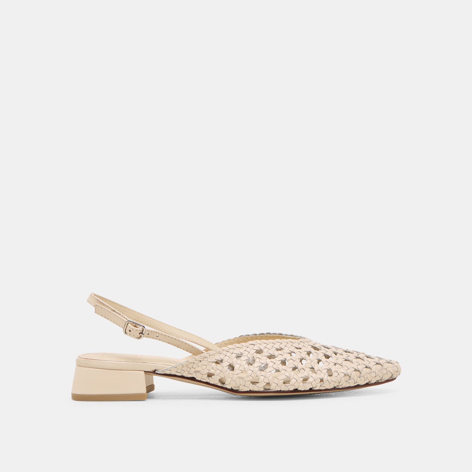 Birdie Off White Woven Leather Flats - Dolce Vita