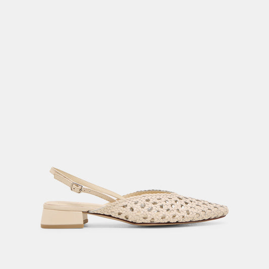 Birdie Off White Woven Leather Flats - Dolce Vita