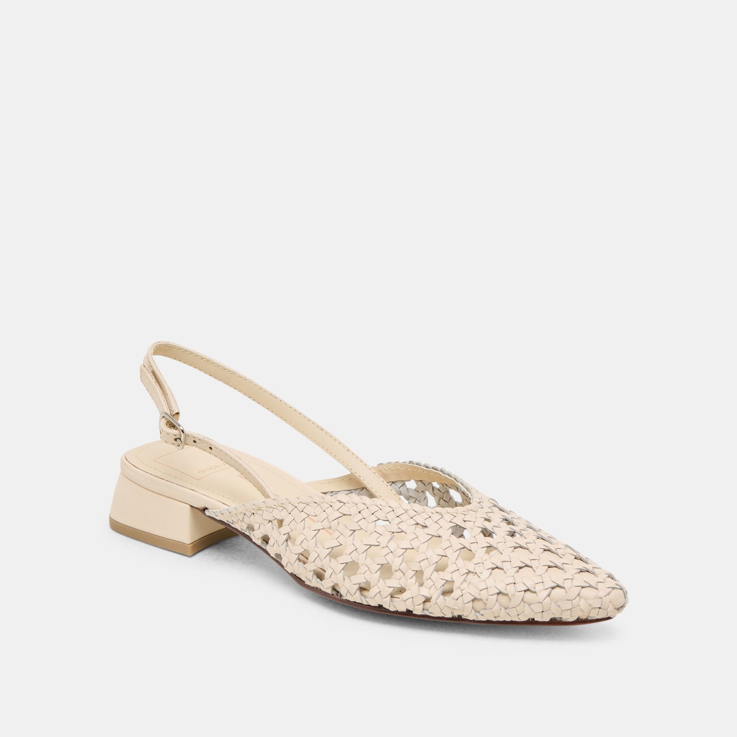 Birdie Off White Woven Leather Flats - Dolce Vita