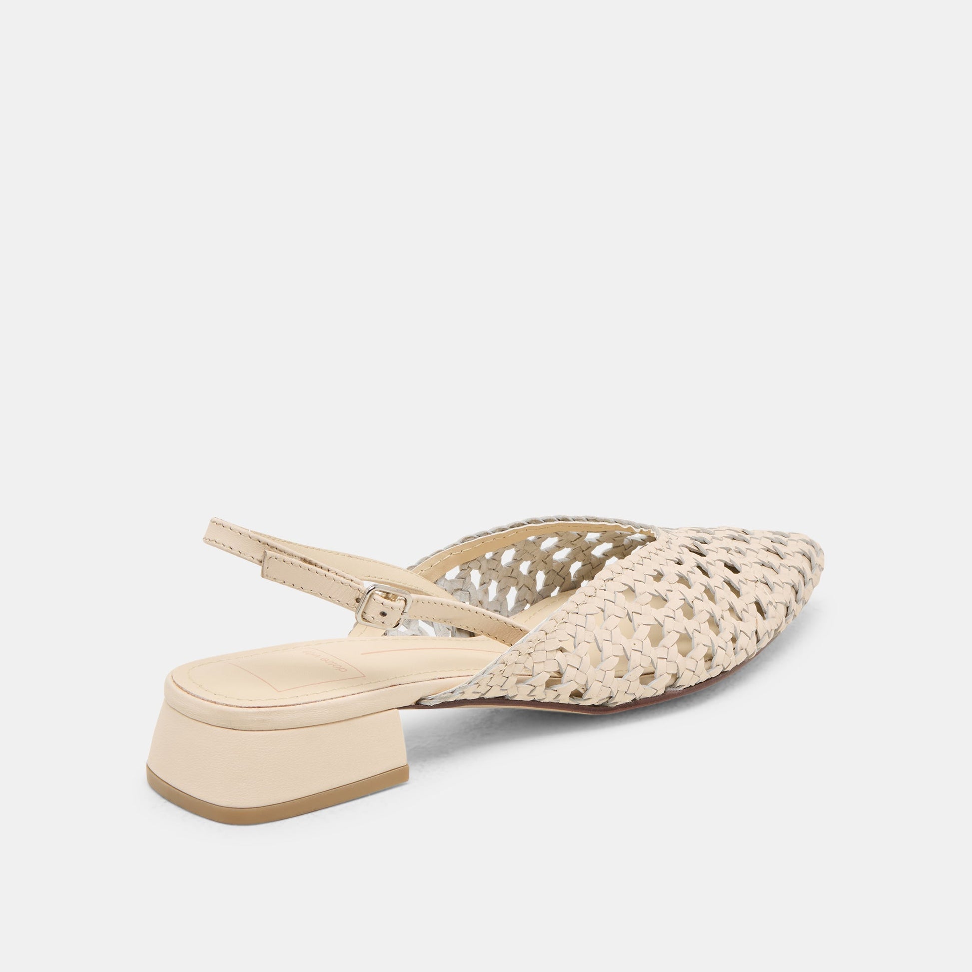 Birdie Off White Woven Leather Flats - Dolce Vita