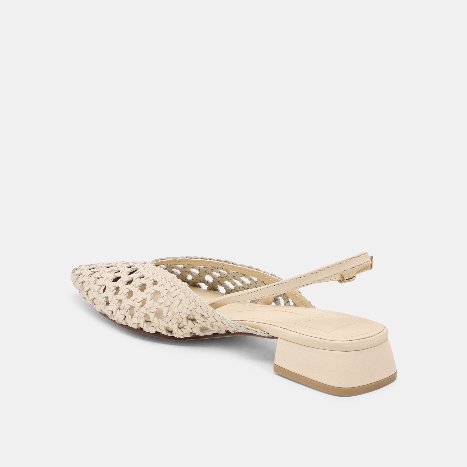 Birdie Off White Woven Leather Flats - Dolce Vita