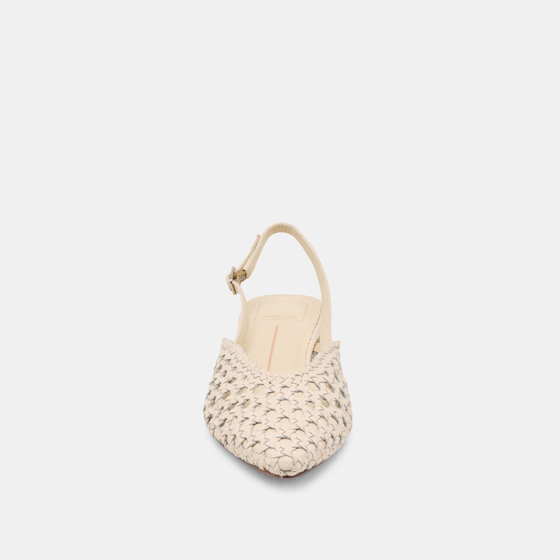 Birdie Off White Woven Leather Flats - Dolce Vita