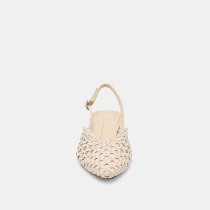 Birdie Off White Woven Leather Flats - Dolce Vita