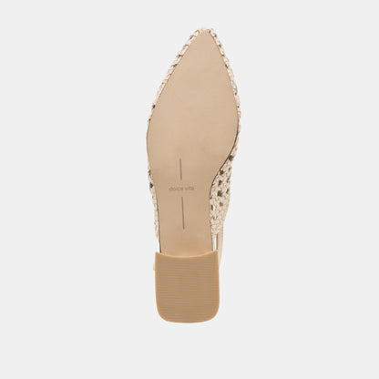 Birdie Off White Woven Leather Flats - Dolce Vita