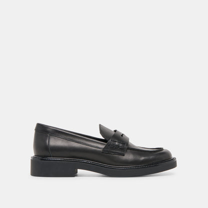 Tiggy Black Leather Loafers - Dolce Vita