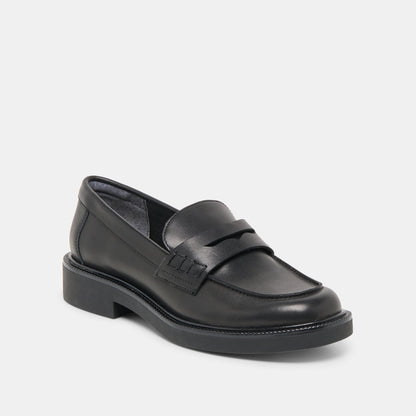 Tiggy Black Leather Loafers - Dolce Vita