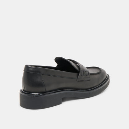 Tiggy Black Leather Loafers - Dolce Vita