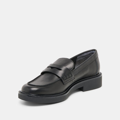 Tiggy Black Leather Loafers - Dolce Vita