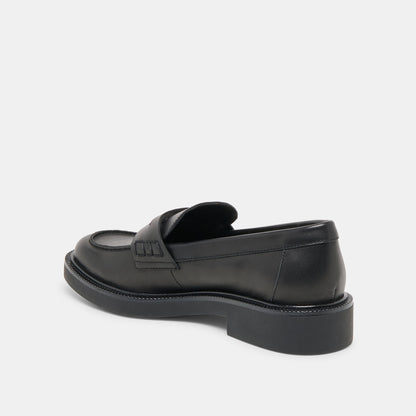 Tiggy Black Leather Loafers - Dolce Vita