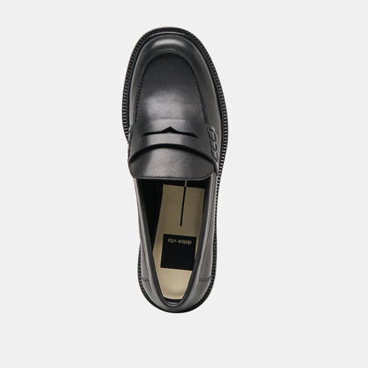Tiggy Black Leather Loafers - Dolce Vita