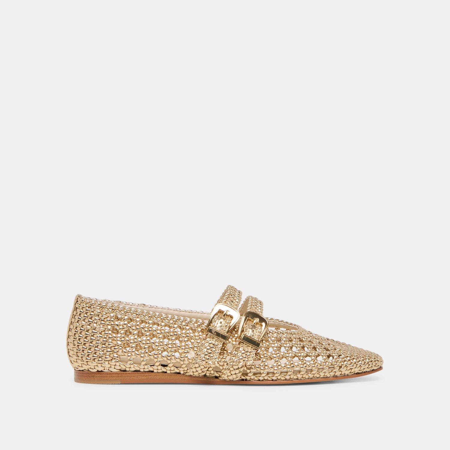 Baylee Gold Woven Stella Ballet Flats - Dolce Vita