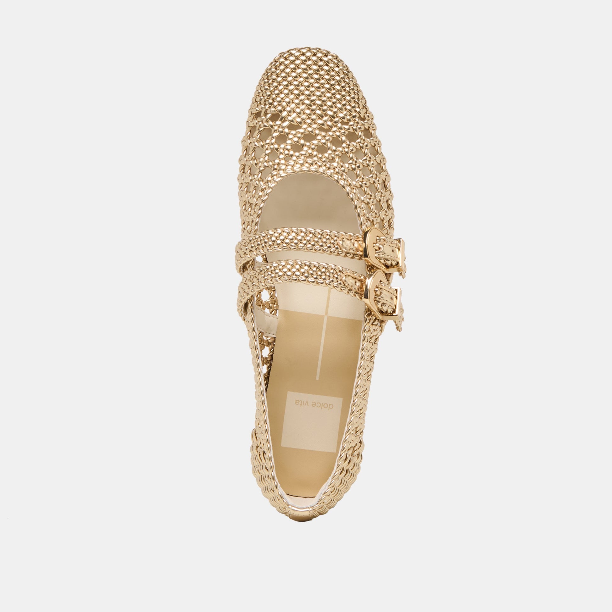 Baylee Gold Woven Stella Ballet Flats - Dolce Vita