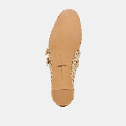 Baylee Gold Woven Stella Ballet Flats - Dolce Vita