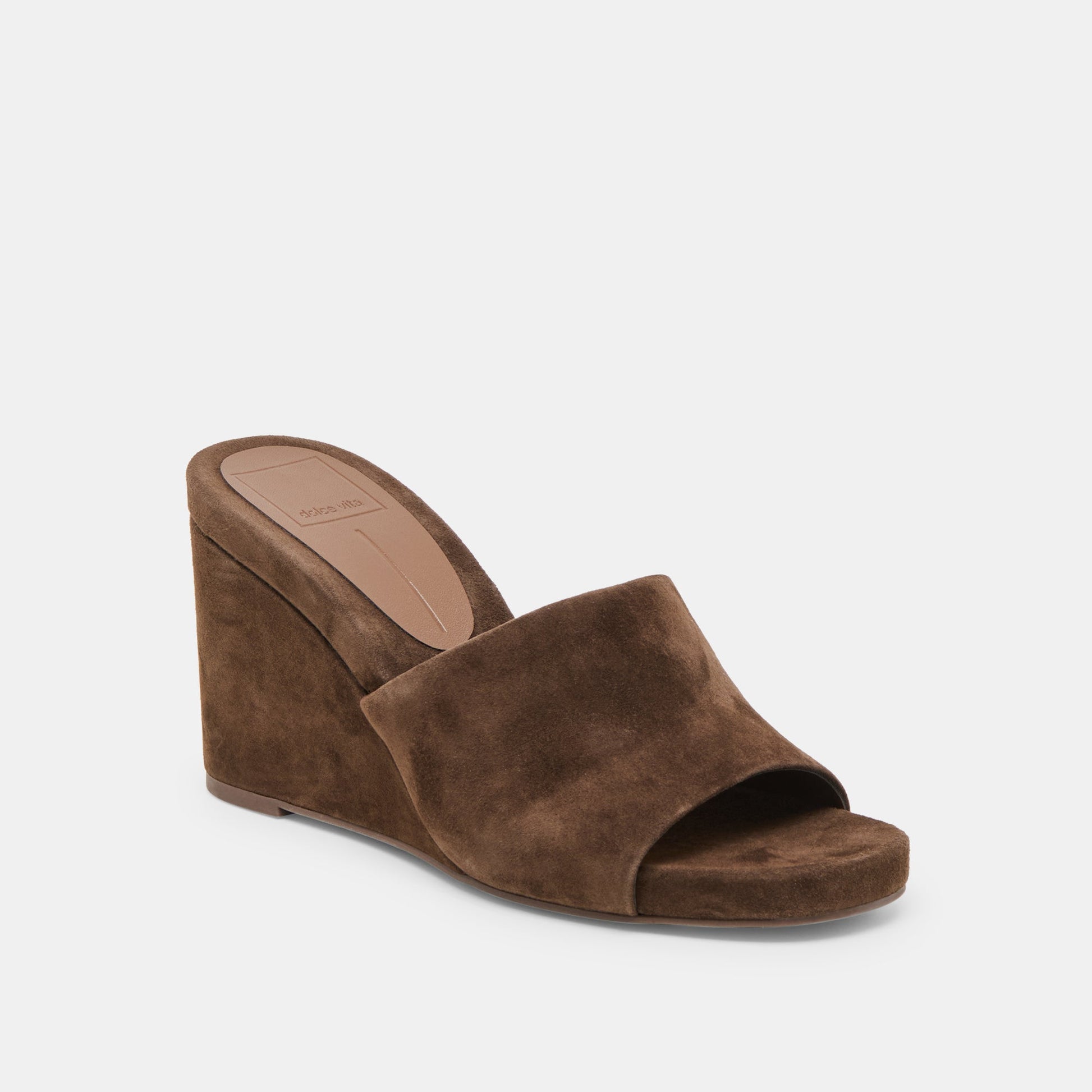 Holta Dk Brown Suede Wedges - Dolce Vita
