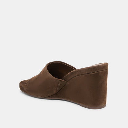 Holta Dk Brown Suede Wedges - Dolce Vita